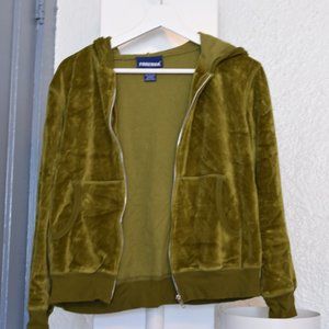 Adorable olive crushed velvet jacket